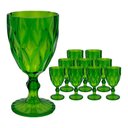 Ver imagem 1 de Jogo 10 Taças de Acrílico Verde Diamond Diamante Festa Piscina Plástico 330ml Lyor