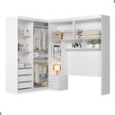 Ver imagem 2 de Guarda Roupa Modulado Casal Vila Serena 4 Portas Correr 5 Gavetas MDP Branco Moval Móveis