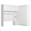 Ver imagem 3 de Guarda Roupa Modulado Casal Vila Serena 4 Portas Correr 5 Gavetas MDP Branco Moval Móveis
