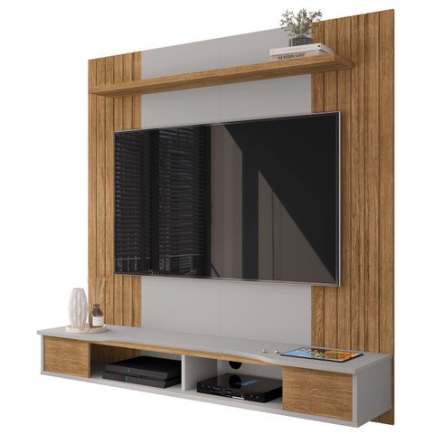Painel Tv 55 Pol e Bancada Suspensa 136cm Foz Cinamomo/off B02 - Mpozenato