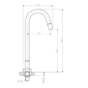 Ver imagem 5 de Kit Torneira Lavatório Banheiro Lavabo Luxo Quadrada Bica Alta + Válvula Click 7/8 Cromado Metal Pmx