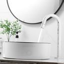 Ver imagem 2 de Kit Torneira Lavatório Banheiro Lavabo Luxo Quadrada Bica Alta + Válvula Click 7/8 Cromado Metal Pmx