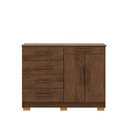 Ver imagem 2 de Cômoda Sapateira Batel 5 Gavetas 2 Porta de Bater com Prateleira Nogueira G98 - Gran Belo