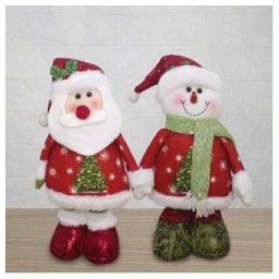 Decoração Boneco Natal Papai Noel e Boneco de Neve Perna Ajustável 45cm - 4