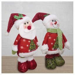 Decoração Boneco Natal Papai Noel e Boneco de Neve Perna Ajustável 45cm - 5