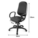 Ver imagem 2 de Cadeira Presidente BAIXA LISA ( BRAÇO CORSA ) – COR PRETA – MARTIFLEX – 30101