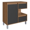 Ver imagem 2 de Gabinete de Banheiro 80cm para Cuba 1 Porta Clari Mel/grafite F10 - Mpozenato