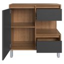 Ver imagem 5 de Gabinete de Banheiro 80cm para Cuba 1 Porta Clari Mel/grafite F10 - Mpozenato