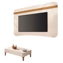 Ver imagem 1 de Painel Suspenso Armony Off White Cinamomo com Mesa de Centro Liz Off White - Hb Móveis