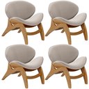 Ver imagem 1 de Kit 4 Poltronas Decorativa Orgânica Sala Living Kadosh L02 Bouclê Creme