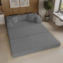 Ver imagem 4 de Sofá Cama Compact Air com Chaise 188cm Grafite Bouclê Balaqui Decor