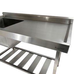 Pia Aço Inox Industrial 130x60x90 Cm Cuba Esquerda Nortinox - 5