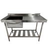 Pia Aço Inox Industrial 130x60x90 Cm Cuba Esquerda Nortinox - 2