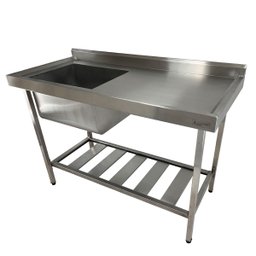Pia Aço Inox Industrial 130x60x90 Cm Cuba Esquerda Nortinox - 1