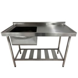 Pia Aço Inox Industrial 130x60x90 Cm Cuba Esquerda Nortinox - 2