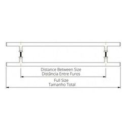 Puxador Inox Preto para Porta Pivotante Madeira Vidro 40 Cm - 3