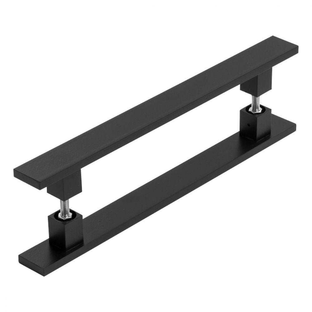 Puxador Inox Preto para Porta Pivotante Madeira Vidro 40 Cm - 6