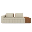 Ver imagem 5 de Sofá Ilha com Encosto e Almofadas Móveis Olimpo 285cm Modulado Linho/pu Bege/caramelo G45 - Gran Bel