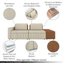 Ver imagem 3 de Sofá Ilha com Encosto e Almofadas Móveis Olimpo 285cm Modulado Linho/pu Bege/caramelo G45 - Gran Bel