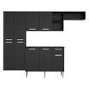 Ver imagem 1 de Armário De Cozinha Compacta Com Balcão Pequim Sun Multimóveis V3000 Preto Preto