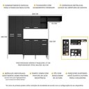 Ver imagem 5 de Armário De Cozinha Compacta Com Balcão Pequim Sun Multimóveis V3000 Preto Preto