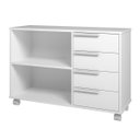 Ver imagem 2 de Rack para TV até 40'' 90x62,5cm com 4 Gavetas e Rodízios Branco BSE02
