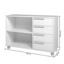 Ver imagem 4 de Rack para TV até 40'' 90x62,5cm com 4 Gavetas e Rodízios Branco BSE02