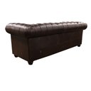 Ver imagem 3 de Sofá Chesterfield de Couro 3 Lugares Preto Iguana - Mempra