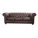 Ver imagem 1 de Sofá Chesterfield de Couro 3 Lugares Preto Iguana - Mempra