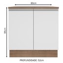 Ver imagem 2 de Balcão Glamy 80cm 2 Portas Rustic e Branco Madesa