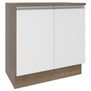 Ver imagem 1 de Balcão Glamy 80cm 2 Portas Rustic e Branco Madesa