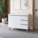 Ver imagem 1 de Balcão de Cozinha Gabinete 100cm Andréia sem Tampo Ajl Móveis:branco