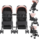 Ver imagem 2 de Carrinho Kiddo para Gemeos Bebe Conforto Colinho Mascote Rosa