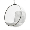 Ver imagem 3 de Poltrona Bubble Chair Couro Sintético Linha Premium Design Moderno Sala Quarto Recepção - Branco