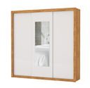Ver imagem 1 de Guarda Roupa Casal com Espellho 3 Portas de Correr 4 Gavetas 186cm Clarice Cinamomo/Off White - Carioca Móveis