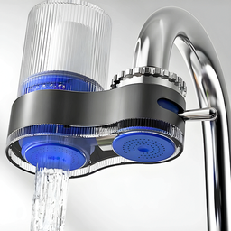 Torneira Purificador de Água - 2 Filtros Lavável e Removível - Cinza - 2