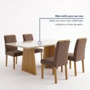 Ver mais imagens de Conjunto Sala de Jantar 4 Lugares Retangular 120x80cm Lyra Cinamomo e Off White