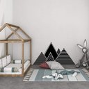 Ver imagem 1 de Adesivo de Parede Quarto Infantil Montessoriano Montanha Triângulos Kanto Store Preto