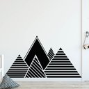 Ver imagem 3 de Adesivo de Parede Quarto Infantil Montessoriano Montanha Triângulos Kanto Store Preto