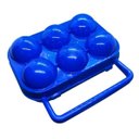Ver imagem 3 de Bandeja Caixa Dobrável Transporte Armazenamento 6 Ovos Organizador Geladeira Academia Viagem - Azul 
