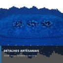Ver imagem 5 de Tapete de Crochê Oval Azul Artesanal 90x63 Sala Quarto