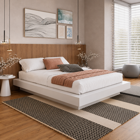 Cama Suspensa Casal Queen 160cm Branco - Art In Móveis
