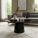 Ver imagem 1 de Mesa de Centro Redondo MDF Madeira 70cm Preto Decoraper
