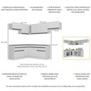 Ver imagem 4 de Armário de Cozinha Completa de Canto com Rodapé Veneza Multimóveis MP2104.964 Branco/Preto