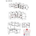 Ver imagem 5 de Armário de Cozinha Completa de Canto com Rodapé Veneza Multimóveis MP2104.964 Branco/Preto