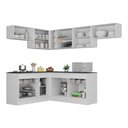 Ver imagem 6 de Armário de Cozinha Completa de Canto com Rodapé Veneza Multimóveis MP2104.964 Branco/Preto