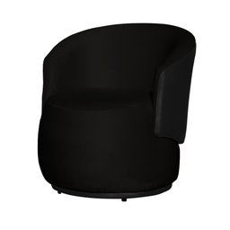 Kit 2 Poltronas e 1 Namoradeira Orgânica Beatriz Veludo Composê Corino Preto - Estopar Veludo Preto - 6