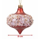 Ver imagem 4 de Bola de Natal Pião Glitter Rose Gold Rosa Plástico Kit 12 Peças