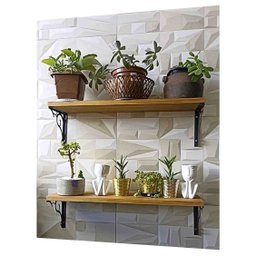 Prateleira Nihco de Parede Metal Madeira para Casa Cozinha Decoração Rústica - 5