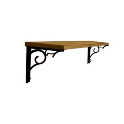 Prateleira Nihco de Parede Metal Madeira para Casa Cozinha Decoração Rústica - 2